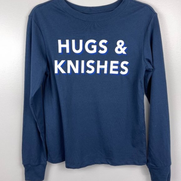 Zoe & Liv Tops - Zoe & Liv Hugs & Knishes Long-Sleeve  T-shirt Navy Small